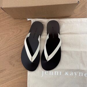 Jenni Kayne Black Sandals with Cream Straps
